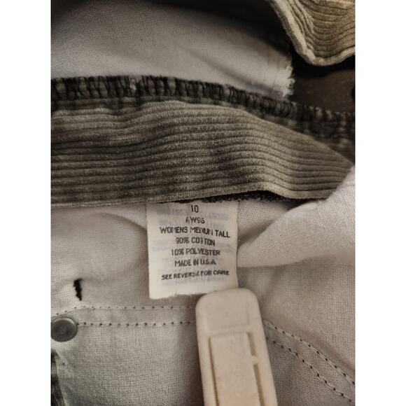 Vintage LL Bean Double L Green Corduroy High Waisted Tapered Leg Pants 6 - Picture 4 of 9